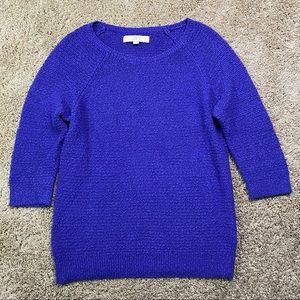 Ann Taylor LOFT Purple Chunky Knit Sweater Cotton M